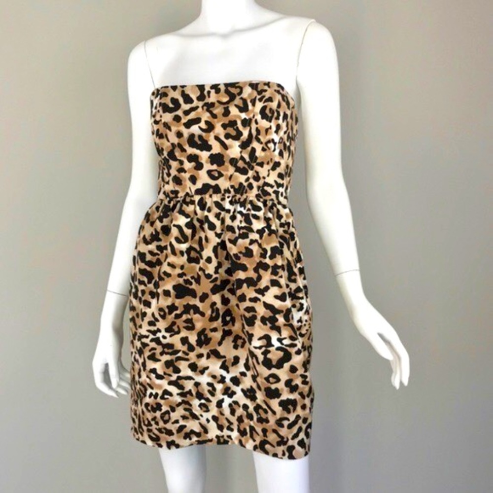 Shoshanna Leopard Print Sleeveless Mini Dress S2